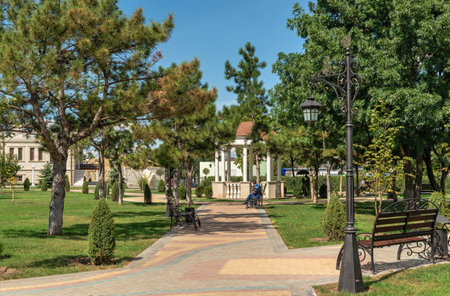 Tiraspol, Moldova 06.09.2021. Alexander Suvorov square in Tiraspol, Transnistria or Moldova, on a sunny summer dayのeditorial素材