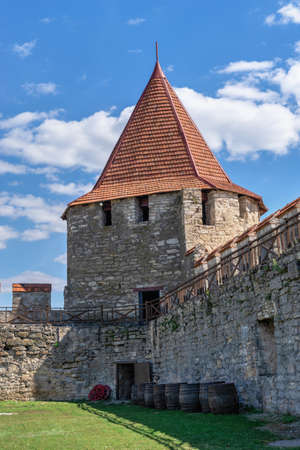 Bender, Moldova 06.09.2021. Fortress walls and towers of the Tighina Fortress in Bender, Transnistria or Moldova, on a sunny summer dayのeditorial素材