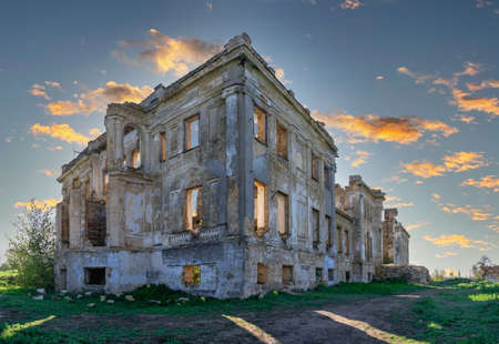 Abandoned Dubiecki manor or Wolf Man Pankejeff manor in Vasylievka village, Odessa region, Ukraineの写真素材