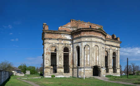 Abandoned Cathedral of the Assumption of the Blessed Virgin Mary in Lymanske village, Odessa region, Ukraineの写真素材
