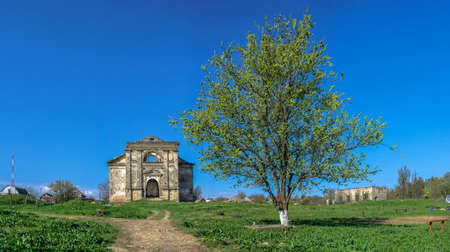 Abandoned Catholic church of the Assumption of the Blessed Virgin Mary in Kamenka village, Odessa region, Ukraineの写真素材