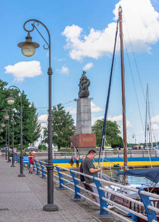 Kherson, Ukraine 12.09.2021. Dniester river embankment in Kherson, Ukraine, on a sunny summer dayのeditorial素材