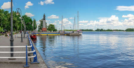 Kherson, Ukraine 12.09.2021. Dniester river embankment in Kherson, Ukraine, on a sunny summer dayのeditorial素材