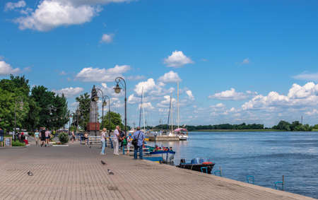 Kherson, Ukraine 12.09.2021. Dniester river embankment in Kherson, Ukraine, on a sunny summer dayのeditorial素材