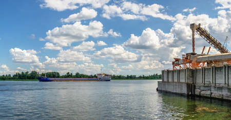 Kherson, Ukraine 12.09.2021. Dniester river in Kherson, Ukraine, on a sunny summer dayのeditorial素材