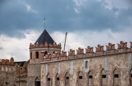 Medzhybish, Ukraine 05.07.2021. Medzhybish fortress in Podolia region of Ukraine, on a cloudy summer morningのeditorial素材