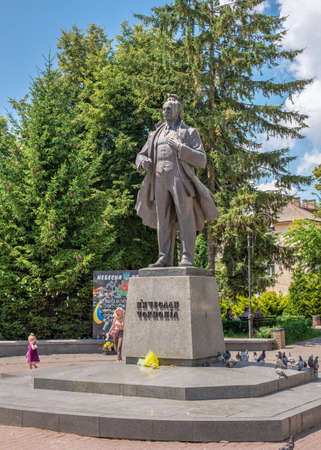 Zolochiv, Ukraine 06.07.2021. Monument to Vyacheslav Chornovil in Lviv region of Ukraine, on a sunny summer dayのeditorial素材