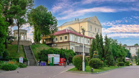 Ternopil, Ukraine 06.07.2021. Historical castle on the embankment of Ternopil, Ukraine, on a summer...