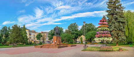Ternopil, Ukraine 06.07.2021. Volya Maidan and Danylo Halytskyi Monument in Ternopol, Ukraine, on a sunny summer morningのeditorial素材
