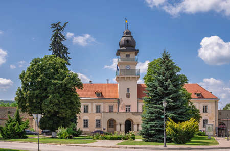 Zhovkva, Ukraine 07/08/2021. Zhovkva Castle in Lviv region of Ukraine on a sunny summer day