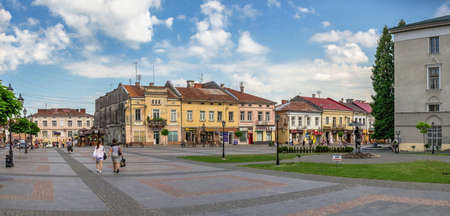 Drohobych, Ukraine 07/09/2021. Market square in Drohobych, Ukraine, on a summer day