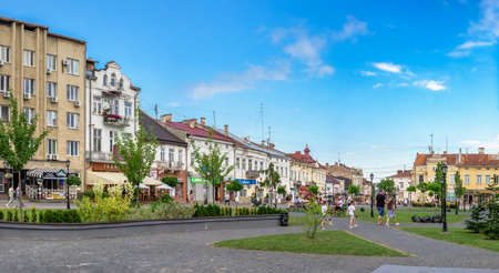 Drohobych, Ukraine 07/09/2021. Market square in Drohobych, Ukraine, on a summer day