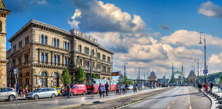 Budapest, Hungary 17.08.2021. Streets of the old town of Budapest on a sunny summer dayのeditorial素材