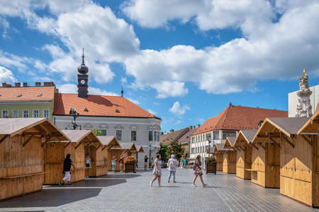 Budapest, Hungary 08/18/2021. Holy Trinity square on the upper town Buda in Budapest, Hungary, on a sunny summer morningのeditorial素材