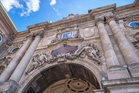 Budapest, Hungary 08/18/2021. Lions yard of the Buda Castle Palace in Budapest, Hungary, on a summer dayのeditorial素材