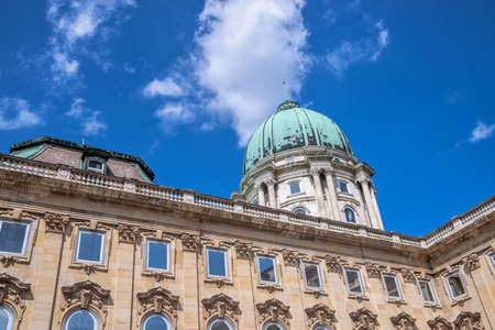 Budapest, Hungary 08/18/2021. Lions yard of the Buda Castle Palace in Budapest, Hungary, on a summer dayのeditorial素材