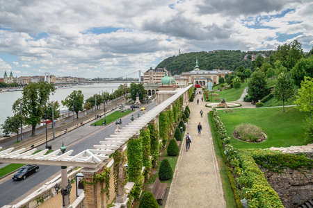 Budapest, Hungary 08/18/2021. Buda Castle Palace in Budapest, Hungary, on a summer dayのeditorial素材