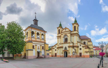 Ivano-Frankivsk, Ukraine 10.07.2021. Church of Virgin Mary and art museum in Ivano-Frankivsk,...
