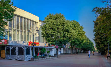 Khmelnitskyi, Ukraine 12.07.2021. Historical city center of Khmelnitskyi in Ukraine, on a sunny summer morningのeditorial素材