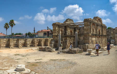 Side, Turkey 18.07.2021. Ancient city of Side in Antalya province of Turkey on a sunny summer dayのeditorial素材