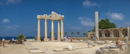 Side, Turkey 18.07.2021. Ancient city of Side in Antalya province of Turkey on a sunny summer dayのeditorial素材