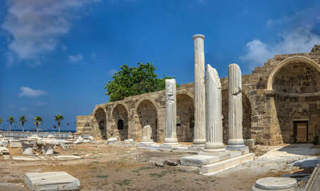 Side, Turkey 18.07.2021. Temple of Apollo in the Ancient city of Side in Antalya province of Turkeyのeditorial素材