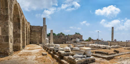Side, Turkey 18.07.2021. Temple of Apollo in the Ancient city of Side in Antalya province of Turkeyのeditorial素材