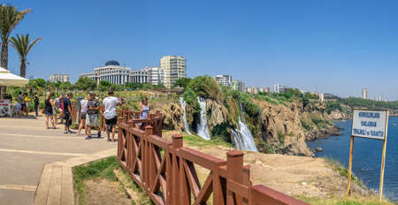 Antalya, Turkey 19.07.2021. Lower Duden waterfalls or Lara waterfall in Antalya, Turkey, on a sunny summer dayのeditorial素材