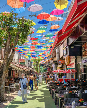 Antalya, Turkey 19.07.2021. Streets of the old city of Antalya, Turkey, on a sunny summer dayのeditorial素材