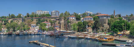 Antalya, Turkey 19.07.2021. Roman harbor in the old city of Antalya, Turkey, on a sunny summer dayのeditorial素材