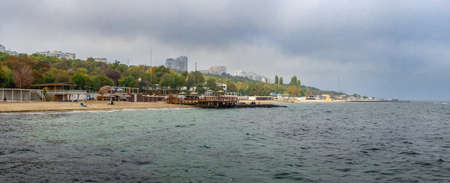 Odessa, Ukraine 03.03.2020. Gloomy spring day on the Langerone beach in Odessa, Ukraine