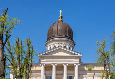 Odessa, Ukraine 06.05.2022. Transfiguration Cathedral in Odessa, Ukraine, on a sunny spring day