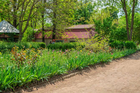 Odessa, Ukraine 14.05.2022. Alleys of the Odessa Zoo in Ukraine on a sunny spring dayのeditorial素材