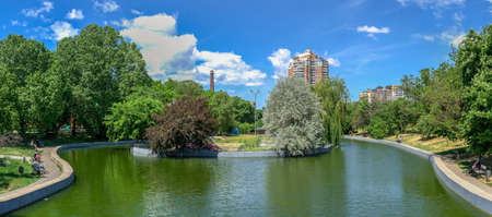 Odessa, Ukraine 05/27/2022. Artificial lake in the Liberty park of Odessa, Ukraine, on a sunny spring dayのeditorial素材