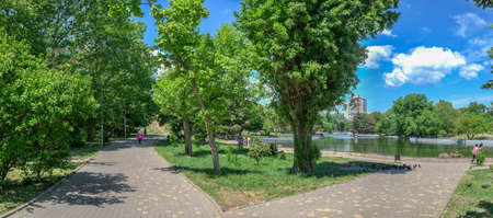 Odessa, Ukraine 27.05.2022. Alleys of the Liberty park in Odessa, Ukraine, on a sunny spring day
