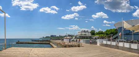 Odessa, Ukraine 05/27/2022. Sunny spring day on the Embankment of Lanzheron beach in Odessa during the war in Ukraineのeditorial素材