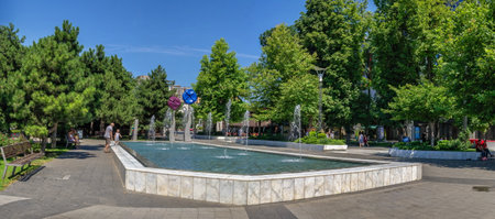 Odessa, Ukraine 15.07.2022. Sunny summer day on the Arcadia city resort area in Odessa, Ukraineのeditorial素材