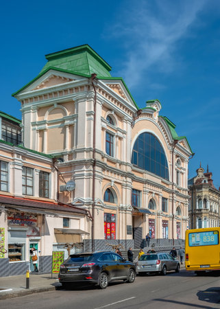 Odessa, Ukraine 03/22/2023. Historical building of the New Market in Odessa, Ukraine, on a sunny spring dayのeditorial素材