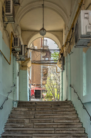 Odessa, Ukraine 15.04.2023. City square Palais Royal in Odessa, Ukraine, on a sunny spring dayのeditorial素材