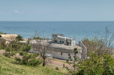 Chernomorsk, Ukraine 14.05.2023. Seaside or Primorsky park in Chernomorsk, Odessa region of Ukraine, on a sunny spring dayのeditorial素材
