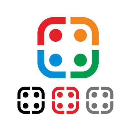 Dice icon, vector illustration. Flat design style, modern colorful symbol.のイラスト素材