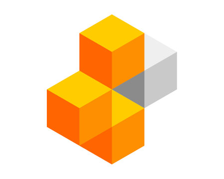 3d isometric cube, cube vector, cube geometric, cube iconのイラスト素材