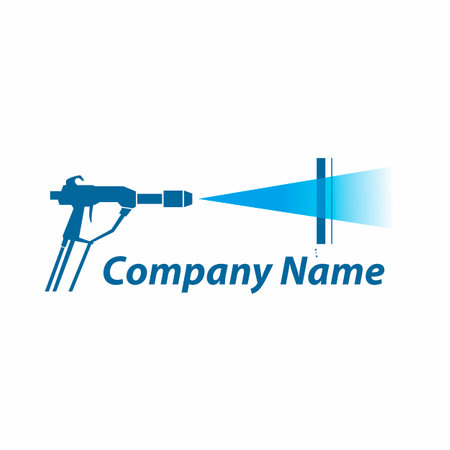 Spray gun logo design template. Cleaning service vector icon.のイラスト素材