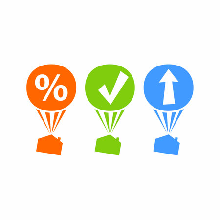 Set of icons with arrow and percent sign. Flat design style eps 10のイラスト素材