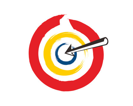 Target with arrow vector logo design. Successful business logo concept.のイラスト素材