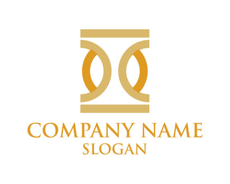 hourglass logo design and typography vector for business and company identity.のイラスト素材