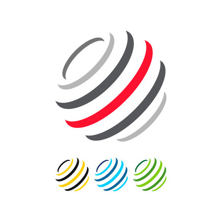 icon element template 3d abstract sphere business corporate vector logo design ideaのイラスト素材