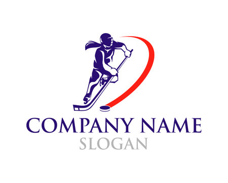 Hockey player vector logo design template. Hockey player vector logo design.のイラスト素材