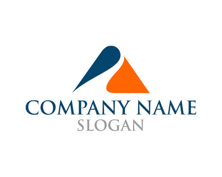 mountain Logo Business corporate abstract unity vector logo design template letter Aのイラスト素材
