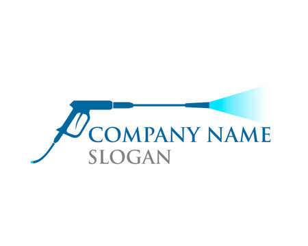 pressure wash logo design. Cleaning service concept. Vector illustration.のイラスト素材